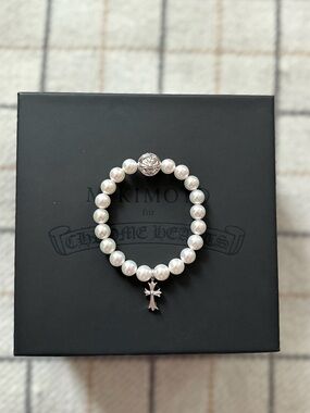 Chrome Hearts X Mikimoto 18k White Gold and Akoya Pearl Bracelet